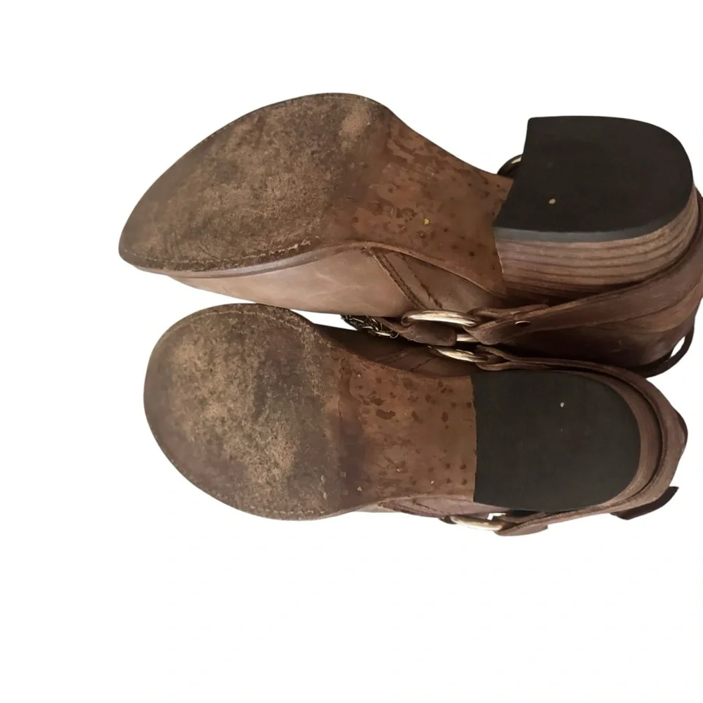 Freebird Mystic O Silver Ring Concho and Chain Western Handmade Leather Boots 11 - Picture 7 of 11